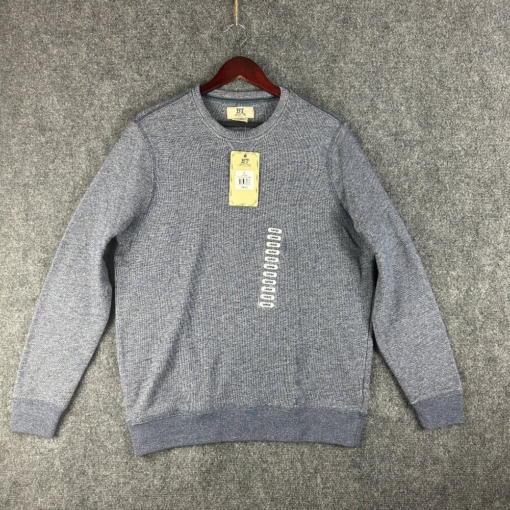 BT Supply Co Sweatshirt Mens Large Blue Pullover Standard Issue Ribbed Cuffs NEW